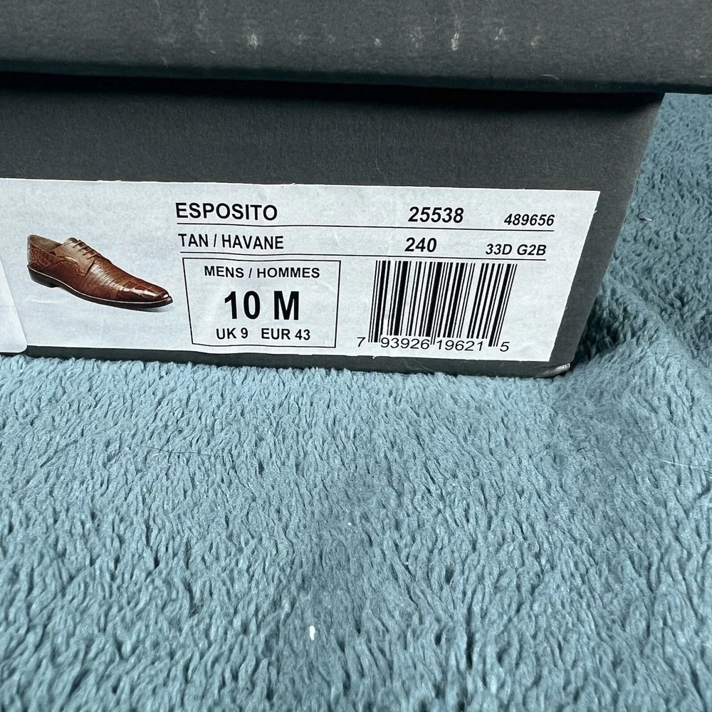 Stacy Adams Esposito Cap Toe Oxford Shoes Animal Print‎ Tan Men's Size 10 M New